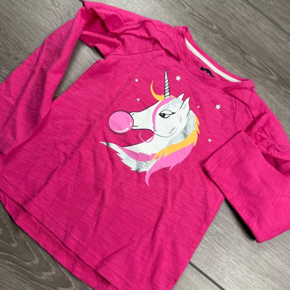 Appaman Girls Long Sleeve Unicorn Bubblegum Graphic T-Shirt Pink Size 5